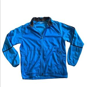 Men's Nike Golf 582788-400 Windproof Full Zip Up Jacket Windbreaker Blue LARGE